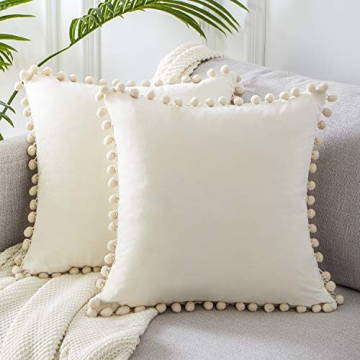Top Finel Soft Velvet Decorative Pillow Covers Set of 2