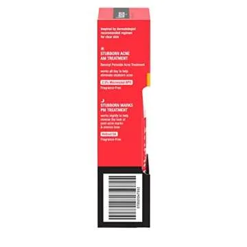 Neutrogena Stubborn Acne AM Treatment & Stubborn Marks PM Treatment, Dermatologist-Inspired Regimen for Stubborn Acne & Post-Acne Marks, 2.0 oz AM Treatment & 1.0 fl. oz PM Treatment