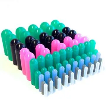 High Temp Masking Supply 160 Piece Silicone Rubber Plug and Cap Set - 1/16" to 3/4" Range - for Powder Coating, Painting, Ceramic Coating, Sealing Holes - Non-Toxic, Flexible, Reusable