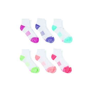 Hanes Women's 6-pair Lightweight Breathable Ventilation Ankle fashion liner socks, White Assorted, 8 12 US