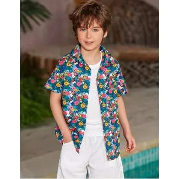 Arshiner Boys Hawaiian Shirt Comfortable Fun Summer Style