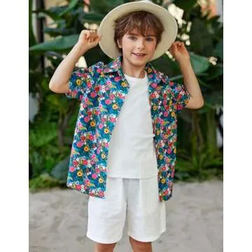 Arshiner Boys Hawaiian Shirt Comfortable Fun Summer Style