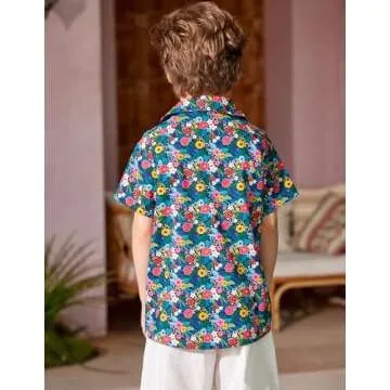 Arshiner Boys Hawaiian Shirt Comfortable Fun Summer Style