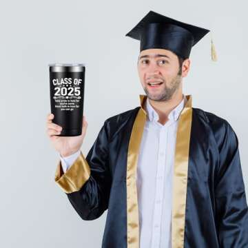Fufandi Graduation Gifts - Class of 2025 Graduation Gifts - College Graduation Gifts for Him, Graduation Gifts 2025 High School - Congratulations Gifts for men - Graduation Tumbler Mug