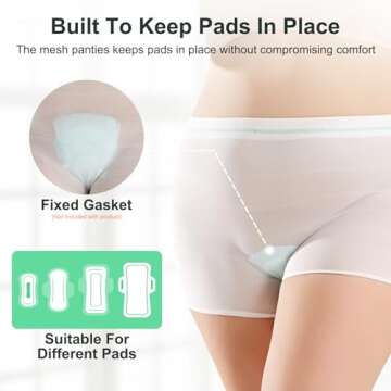 12 Pack Mesh Underwear Postpartum High Waist,Washable,Breathable C-Section Underwear for Delivery, Surgical Mesh Panties