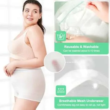 12 Pack Mesh Underwear Postpartum High Waist,Washable,Breathable C-Section Underwear for Delivery, Surgical Mesh Panties