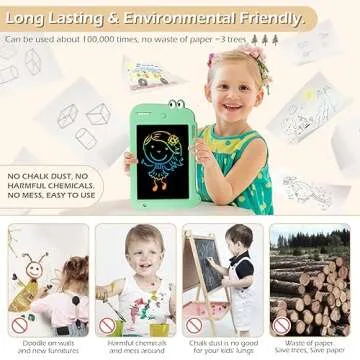 Jasonwell LCD Drawing Writing Tablet - Drawing Pad Doodle Board for Kids Toddlers Drawing Toy Educational Learning Toys Christmas Birthday Gift 2 3 4 5 6 7 8 Year Old Girls Boys (Green Dinosaur)