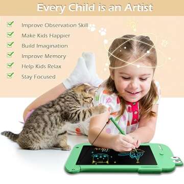 Jasonwell LCD Drawing Writing Tablet - Drawing Pad Doodle Board for Kids Toddlers Drawing Toy Educational Learning Toys Christmas Birthday Gift 2 3 4 5 6 7 8 Year Old Girls Boys (Green Dinosaur)