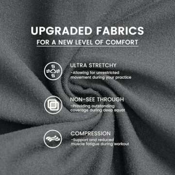 GAYHAY Leggings with Pockets for Women - 19" / 25" Yoga Pants High Waist Tummy Control Compression for Workout Dark Grey