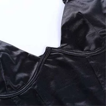 Meladyan Women's Sexy Satin Spaghetti Strap Crop Top