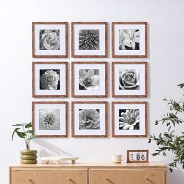 eletecpro 12x12 Picture Frames Set of 9 for Gallery Wall