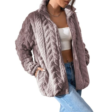 Dokotoo Winter Fleece Women's Oversized Jackets with Pockets