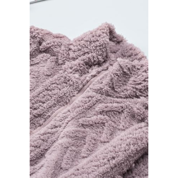 Winter Fleece Women's Plus Size Jackets in Purple