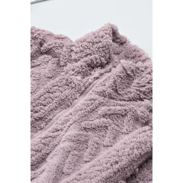 Winter Fleece Women's Plus Size Jackets in Purple