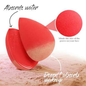 BEAKEY 5 Pcs Makeup Sponges Set - Latex Free Beauty Sponges for All Makeup Types