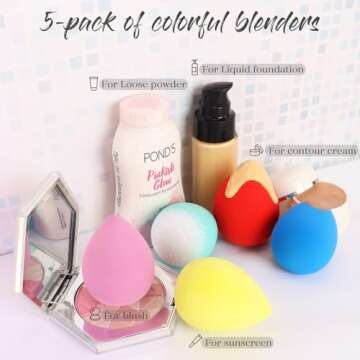 BEAKEY 5 Pcs Makeup Sponges Set for Flawless Look