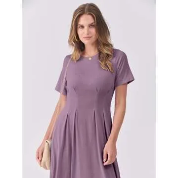 ANRABESS Women's Casual Dress Short Sleeve A-Line Maxi