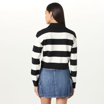 The Drop Joan Splitneck Polo Long Sleeve Sweater