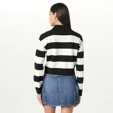 The Drop Joan Splitneck Polo Long Sleeve Sweater