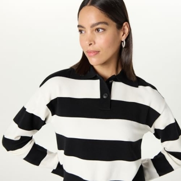 The Drop Joan Splitneck Polo Long Sleeve Sweater