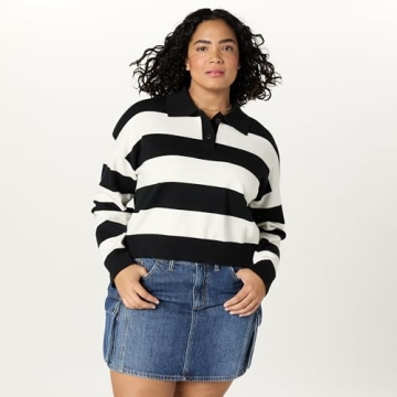 The Drop Joan Splitneck Polo Long Sleeve Sweater