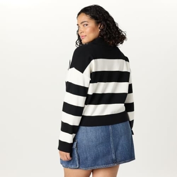 The Drop Joan Splitneck Polo Long Sleeve Sweater