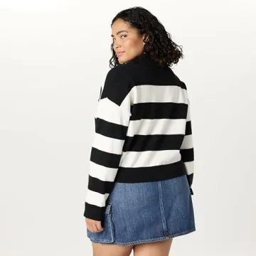 The Drop Joan Splitneck Polo Long Sleeve Sweater