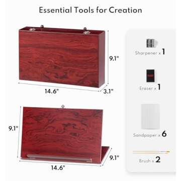 147 Piece Deluxe Art Set, Art Supplies Wooden Art Box, Drawing Painting Kit with Sketch Pad, Watercolor Pad, Crayons, Oil Pastels, Colored Pencils, Creative Present Box for Adults Artist Beginners
