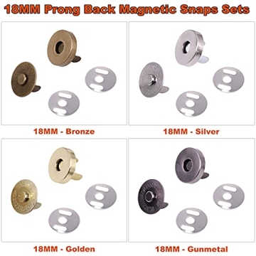 Tanstic 60 Sets 18mm Magnetic Button Snaps for Crafting