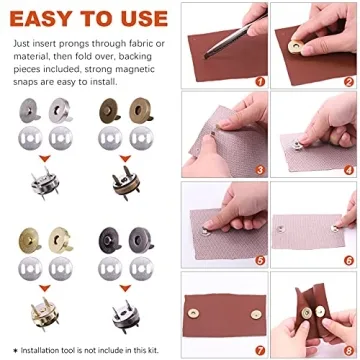 Tanstic 60 Sets 18mm Magnetic Button Snaps for Crafting