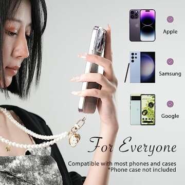 Stylish kelofam Phone Charm Beaded Lanyard for Women