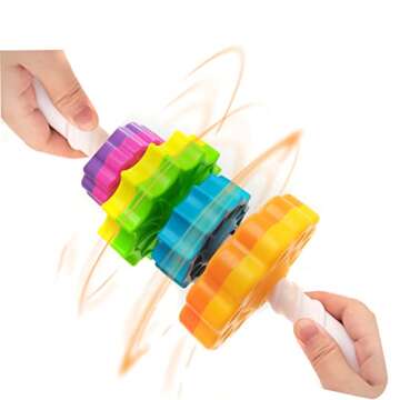 LBAIBB (1 PCS) Spinning Stacking Toys,Spin Toys for Toddlers 1-3,Sensory Toys for Toddlers 1-3,Rainbow Spin Tower,Autism Spin Stack Toys,Suitable for Gifts for Boys and Girl