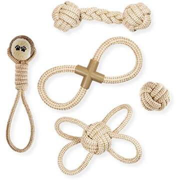 Joeoy Dog Toys Cotton Rope Ball and Chew Toys for Small Medium Large Dogs Puppy Toys 5 Pack Gift Set