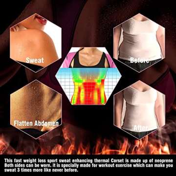 NonEcho Women Sauna Body Shaper Sweat Suit Sleeve Spa Cami Hot Neoprene Slimming Workout Vest Waist ...