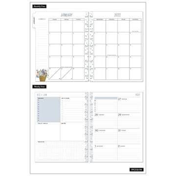 The Happy Planner Daily 12 Month Planner – January 2022 – December 2022 – Daily, Weekly & Monthly Disc-Bound Pages – Dashboard Layout – Beauty All Around Theme – Classic Planner 9.75” x 7.5”