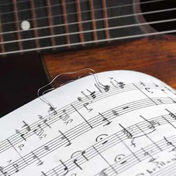 4 Pieces Music Book Clip Acrylic Music Page Holder Bookmark Wind Clips for Piano Sheet Keyboard Kids Classroom School Reading Books (Transparent)