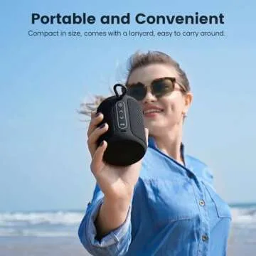 Bluetooth Speaker Wireless,IP67 Waterproof & Dustproof Portable Speaker with Lights,15W Loud Stereo Sound, 2500mAh Battery All Day Playtime, TWS Pairing, BT5.3, Home/Party/Outdoor/Beach (Black)