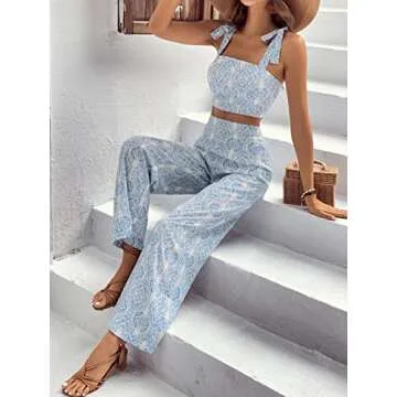 Floerns Women's Boho Floral 2 Piece Set - Summer Chic