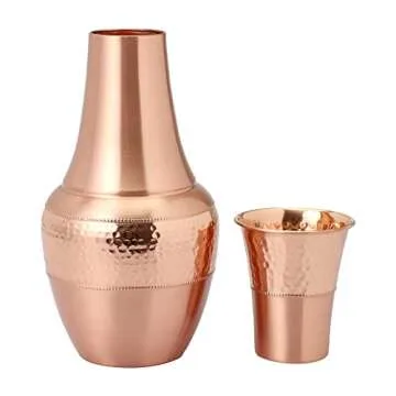 Pure Copper Water Carafe & Tumbler for Ayurvedic Wellness