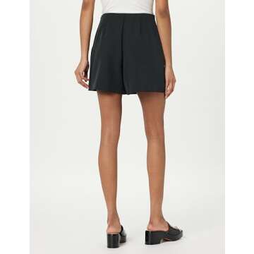 The Drop Women's Kamila A-Line Mini Skort, Black, M