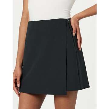 The Drop Women's Kamila A-Line Mini Skort, Black, M