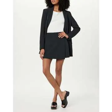 The Drop Women's Kamila A-Line Mini Skort, Black, M