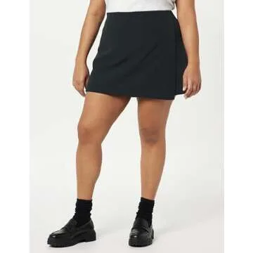The Drop Women's Kamila A-Line Mini Skort, Black, M