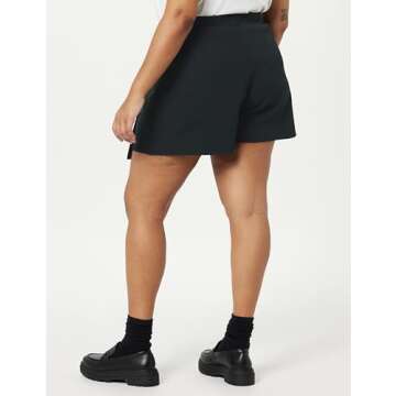 The Drop Women's Kamila A-Line Mini Skort, Black, M