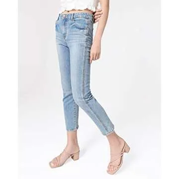 Shoe'N Tale Strappy Heels For Women Low Chunky Block Heel Heeled Sandals Square Open Toe Slip On Slides Mules(7,Nude)