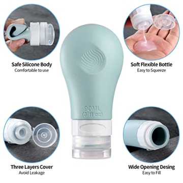 Gemice Leak Proof Silicone Travel Bottles 16-Pack TSA Approved