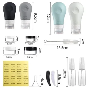 Gemice Leak Proof Silicone Travel Bottles 16-Pack TSA Approved