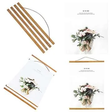 Miaowater Magnetic Teak Wood Poster Frame Set for Art Display