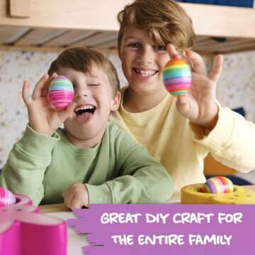 The Eggmazing Egg Decorator - Peeps Bunny - Arts and Craft Set Includes 6 Colorful Quick Drying, Non-Toxic Markers - Pink