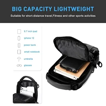 SEAFEW Anti Theft Sling Backpack with USB Port